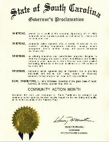 Governor McMaster Signs Proclamation Declaring May as Community Action Month